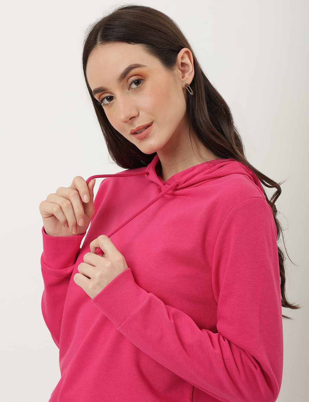 M&S Cotton Rich Hoodie Cerise