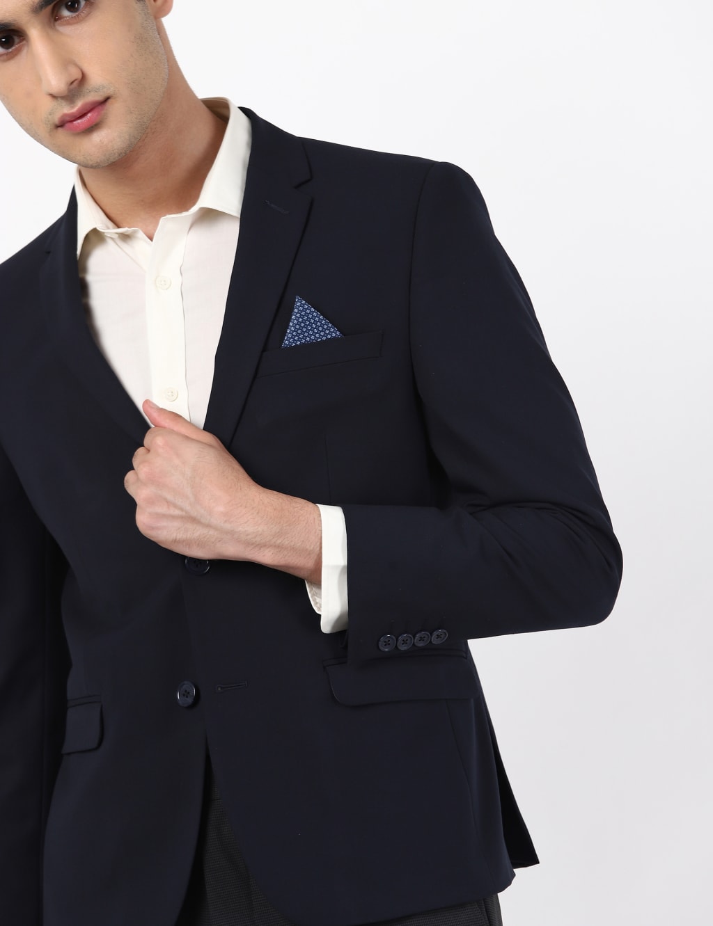 M&S BI Stretch Skinny Blazer Navy