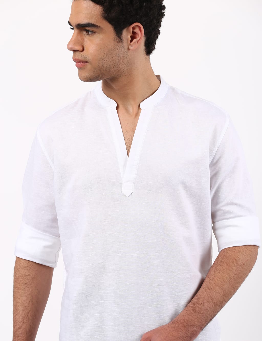 M&S LS HALF PLACKET White