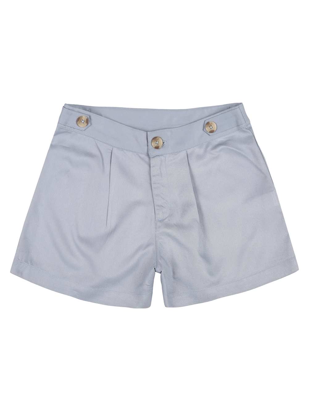 INT Plain Button Short (3-16 yrs) Light Blue