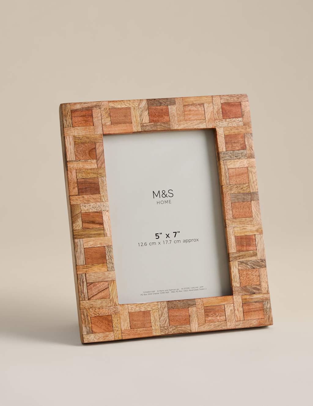 M&S Marquetry Photo Frame 5x7 inch - Light Natural