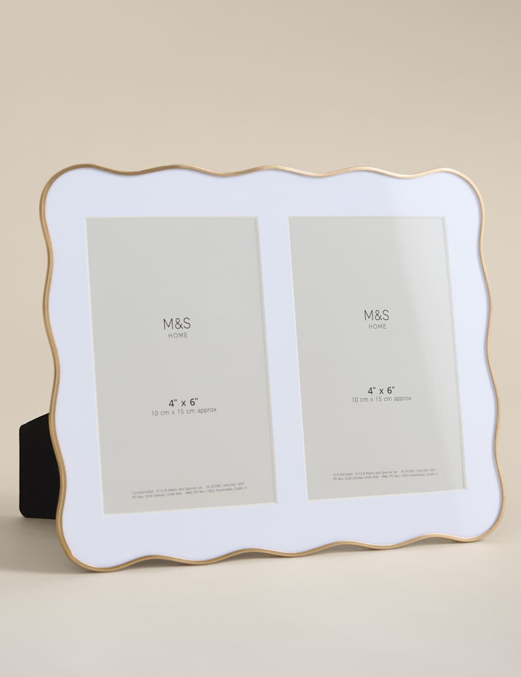 M&S Wiggle Double Photo Frame 4x6 inch - Gold