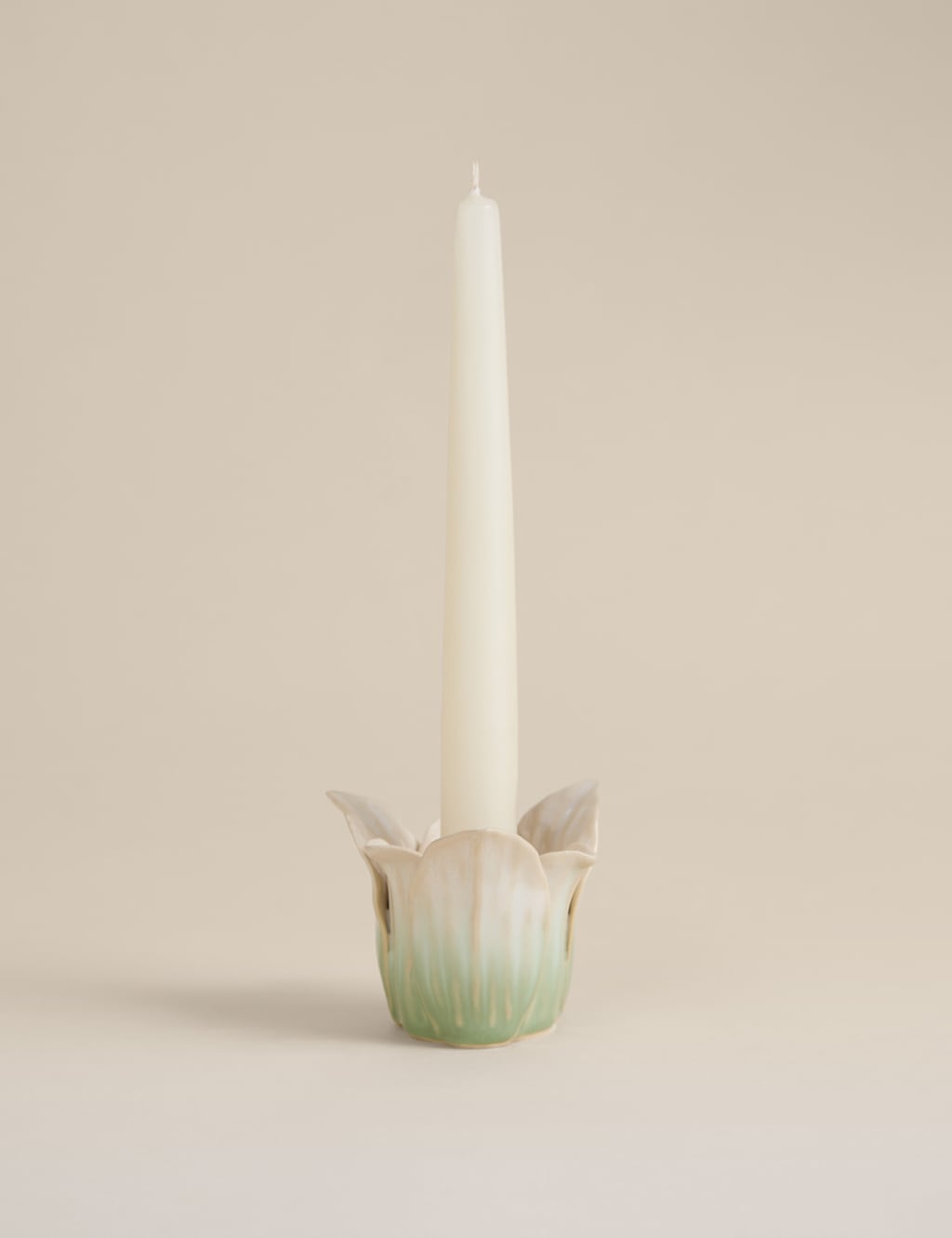 M&S Handkerchief Petal Ceramic Candle Holder - Multi