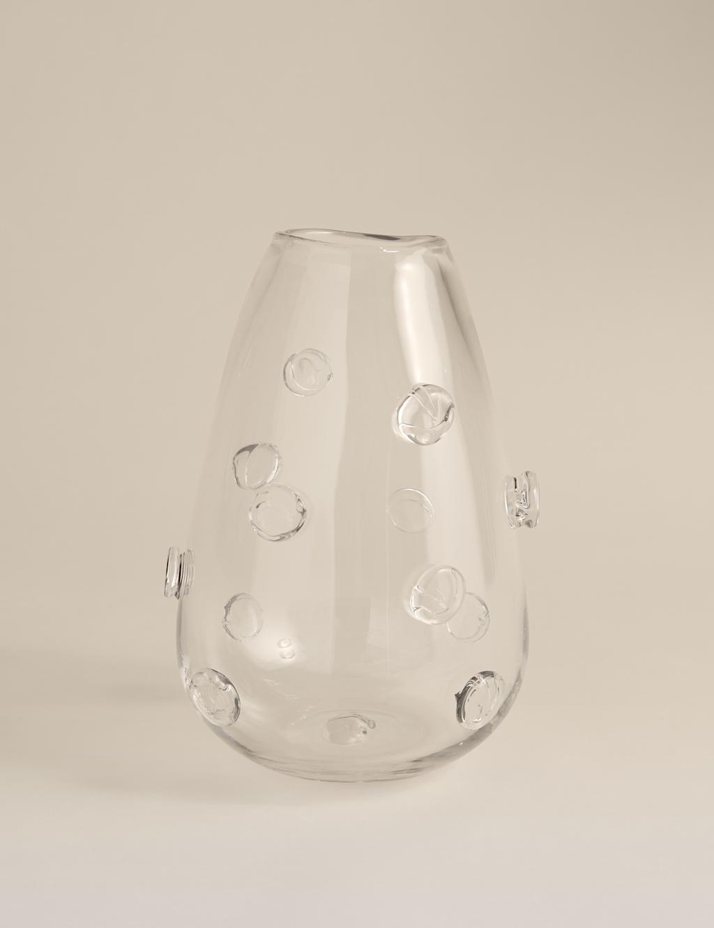 M&S 3D Raised Bobble Glass Vase - Clear