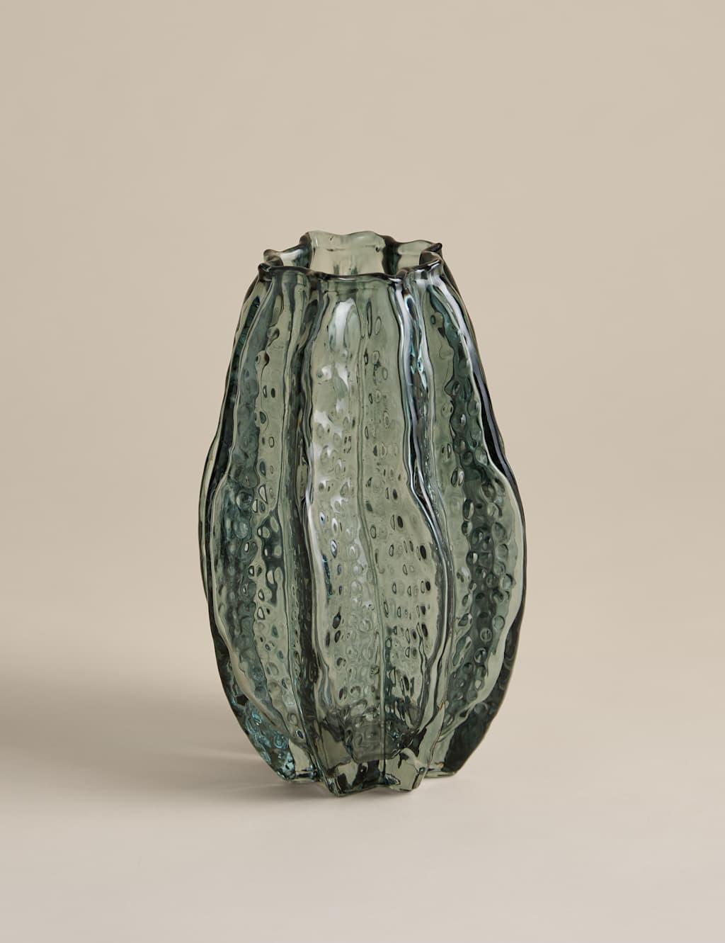 M&S Bright Colour Glass Vase - Light Blue
