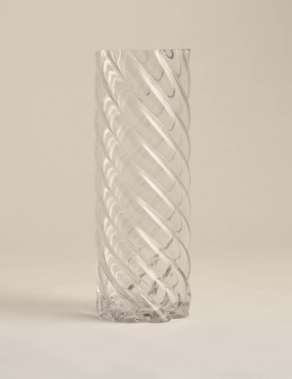 M&S Medium Twist Glass Vase - Clear