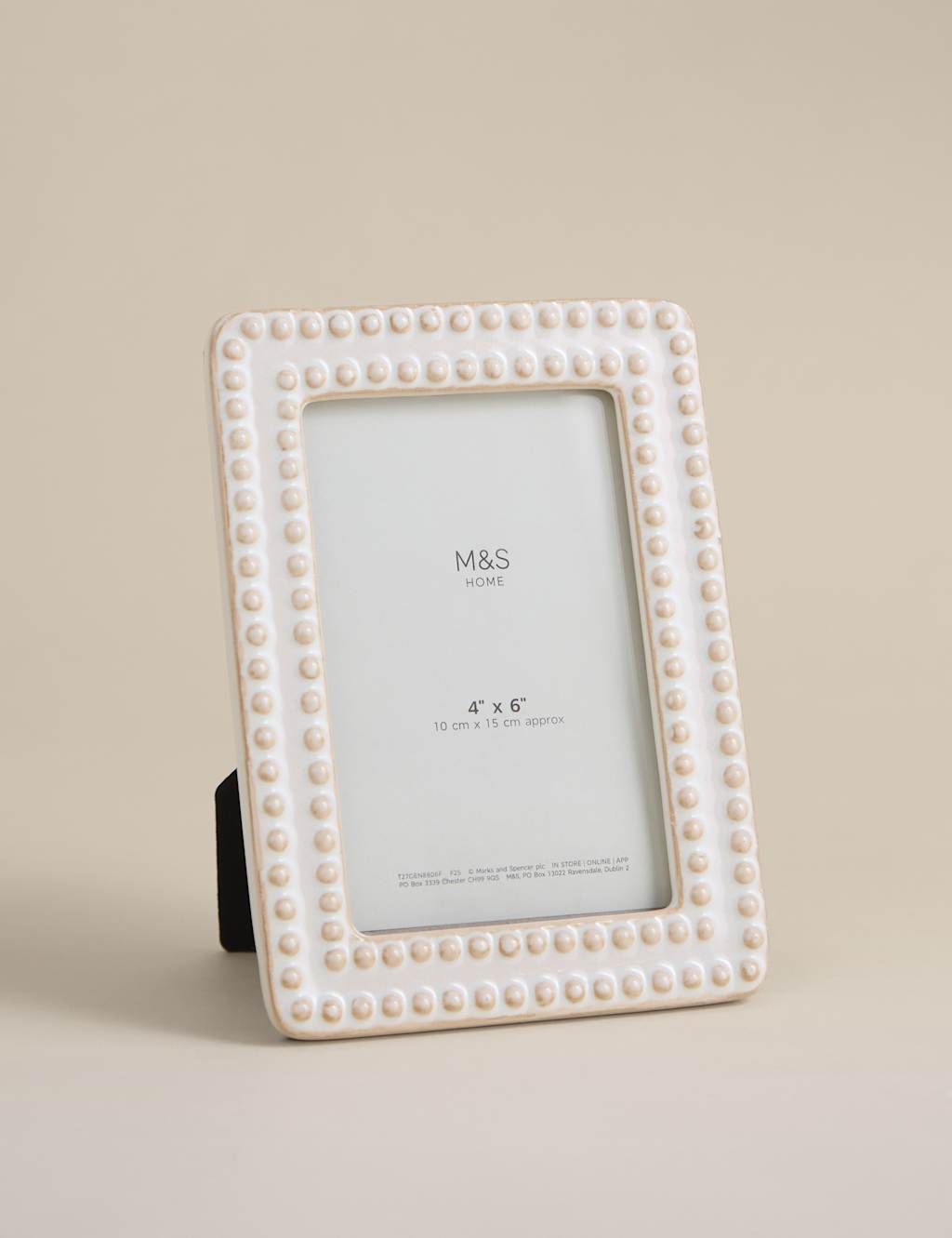 M&S Ceramic Bobble Photo Frame 4x6 inch - Cream