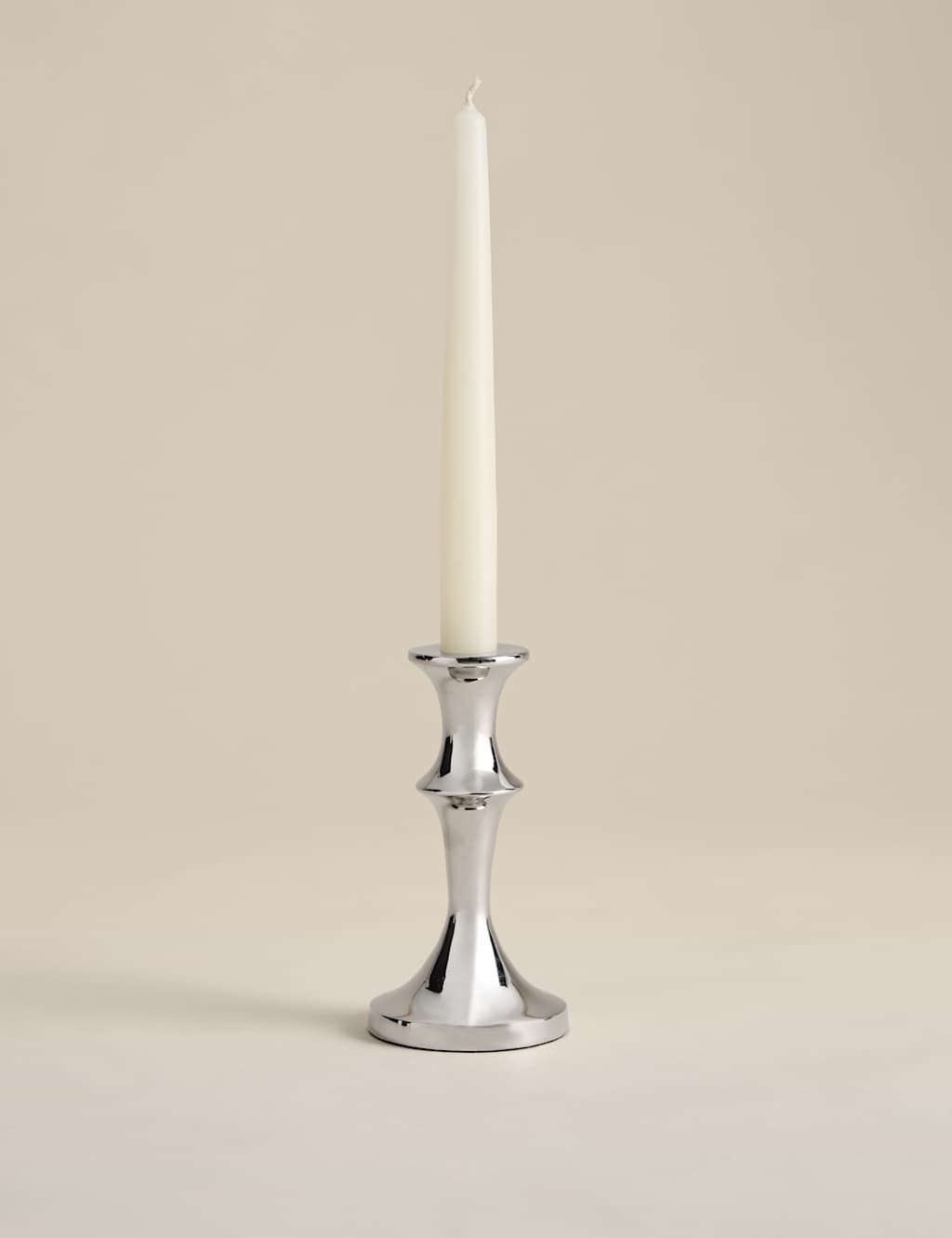 M&S Chrome Dinner Candle Holder