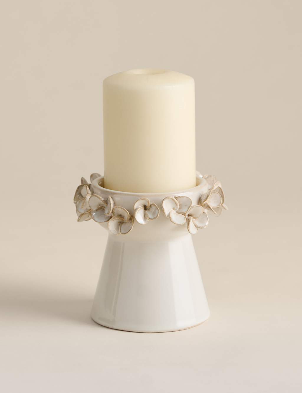 Image of M&S Petal Ceramic Pillar Candle Holder&hellip;