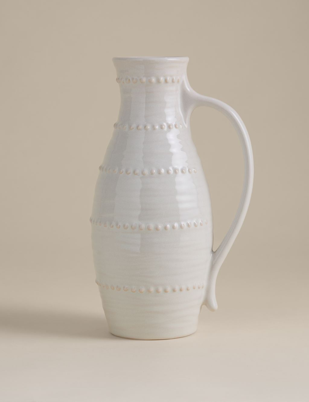 M&S Shaped Bobble Ceramic Jug - Soft White