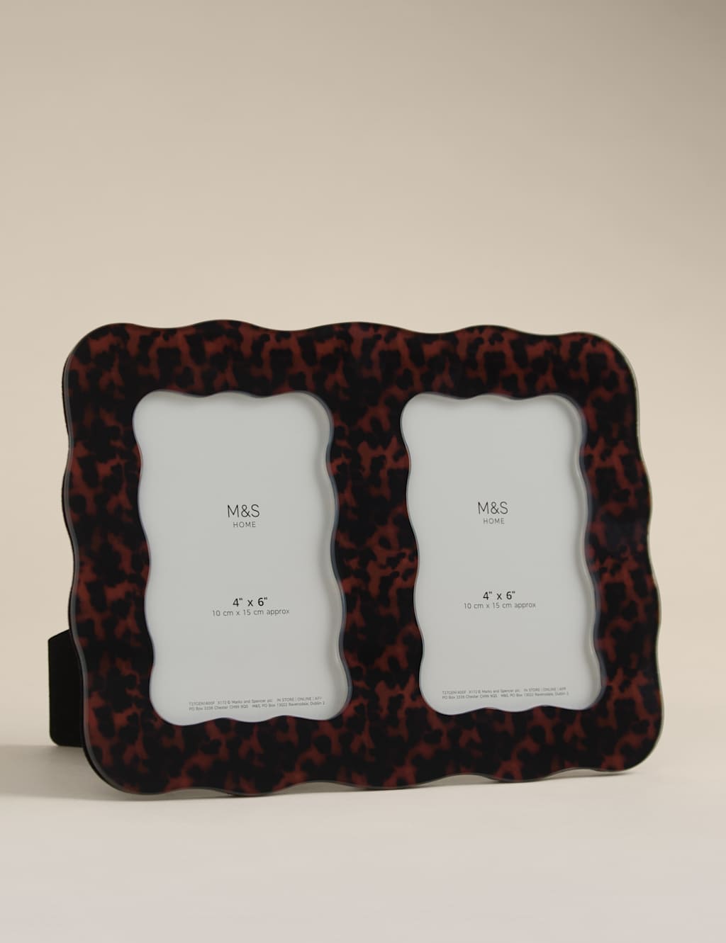 M&S Tortoiseshell Double Photo Frame 4x6 inch - Multi