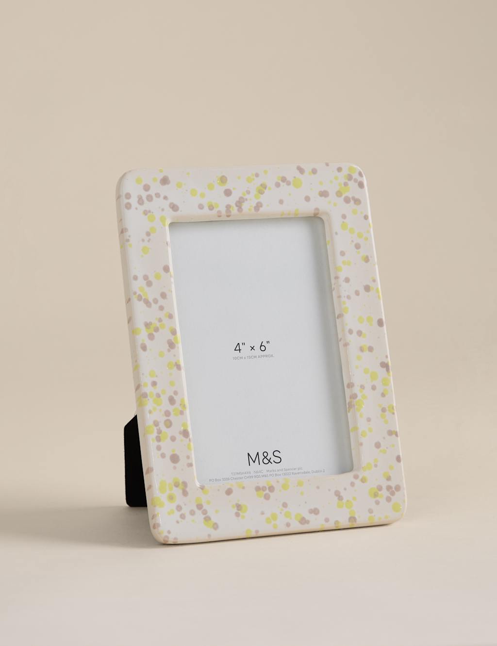 M&S Splatter Ceramic Photo Frame 4x6 inch - Multi