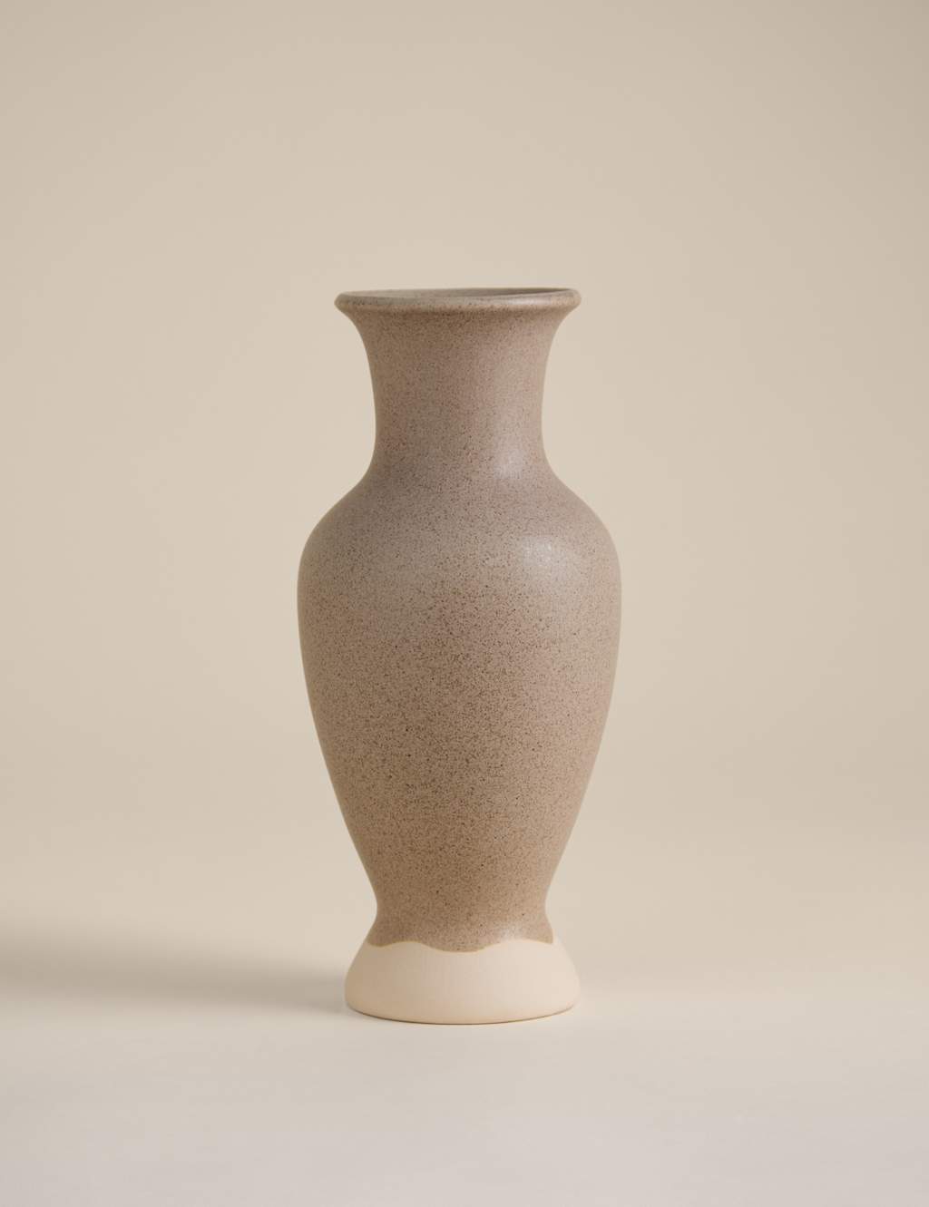 M&S Shaped Dipped Ceramic Vase - Soft White