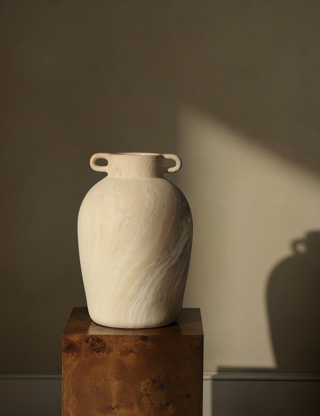 M&S Marble Effect Ceramic Vase - Multi