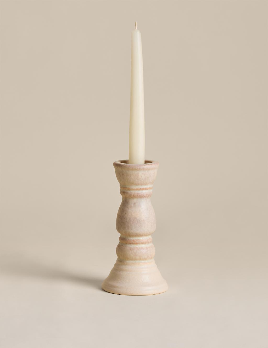 M&S Rounded Hybrid Candle Holder - Brown