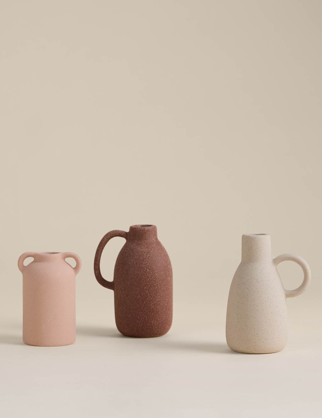 M&S Set of 3 Ceramic Neutral Vases - Multi