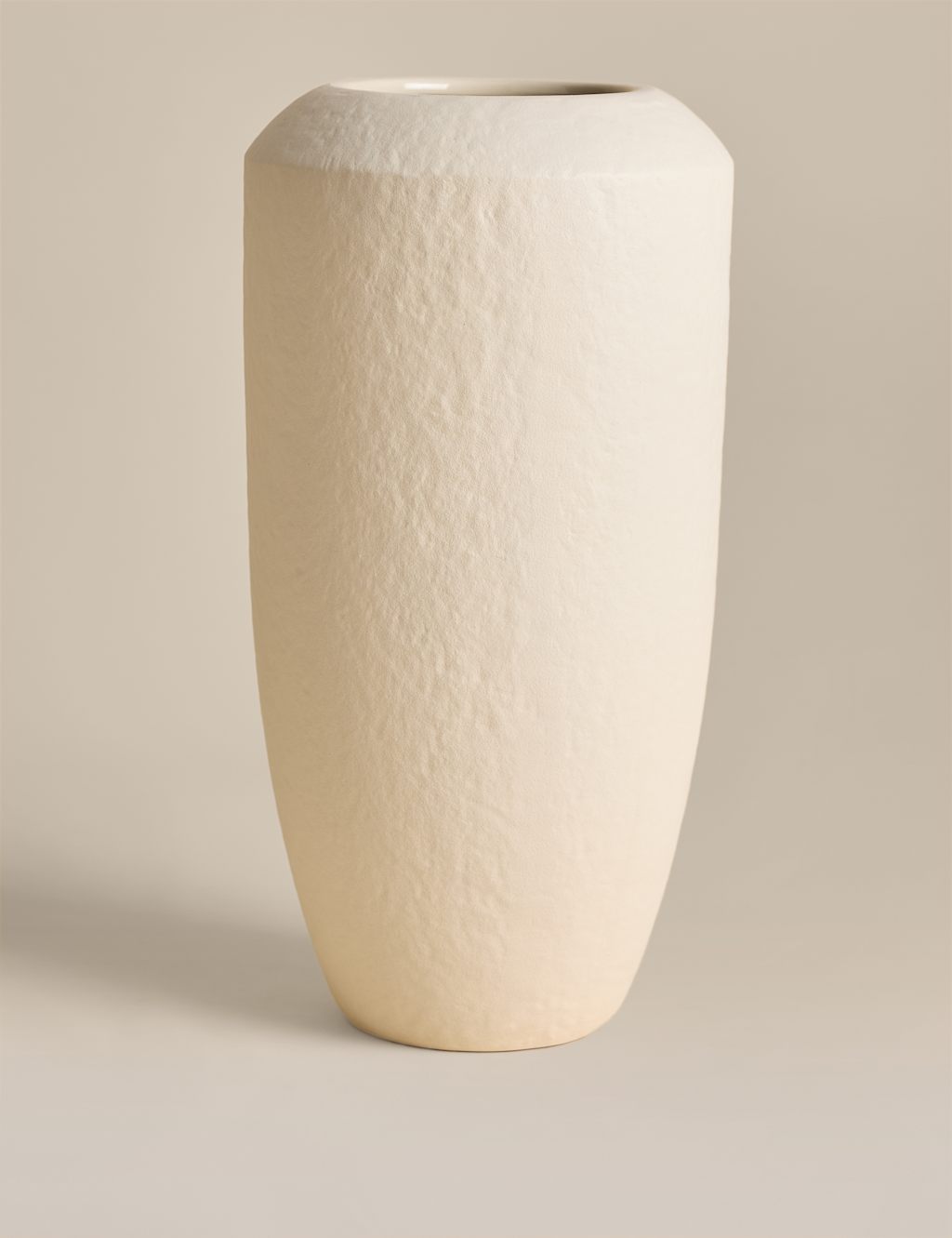 M&S Extra Large Tapered Textured Ceramic Vase - Neutral