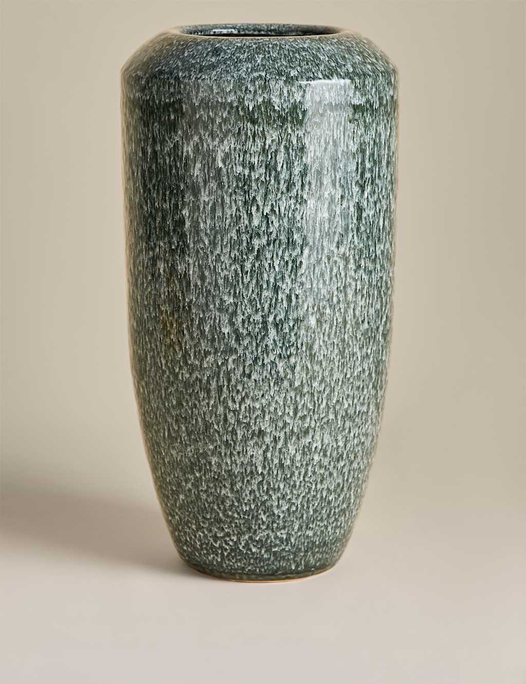 M&S Extra Large Tapered Ceramic Vase - Blue