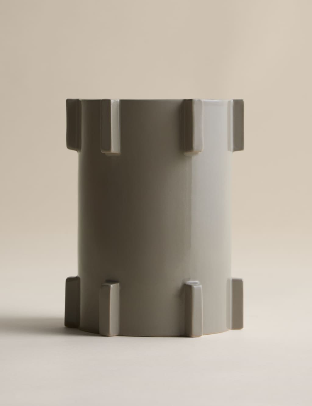 M&S X Kelly Hoppen Ridged Vase - Beige