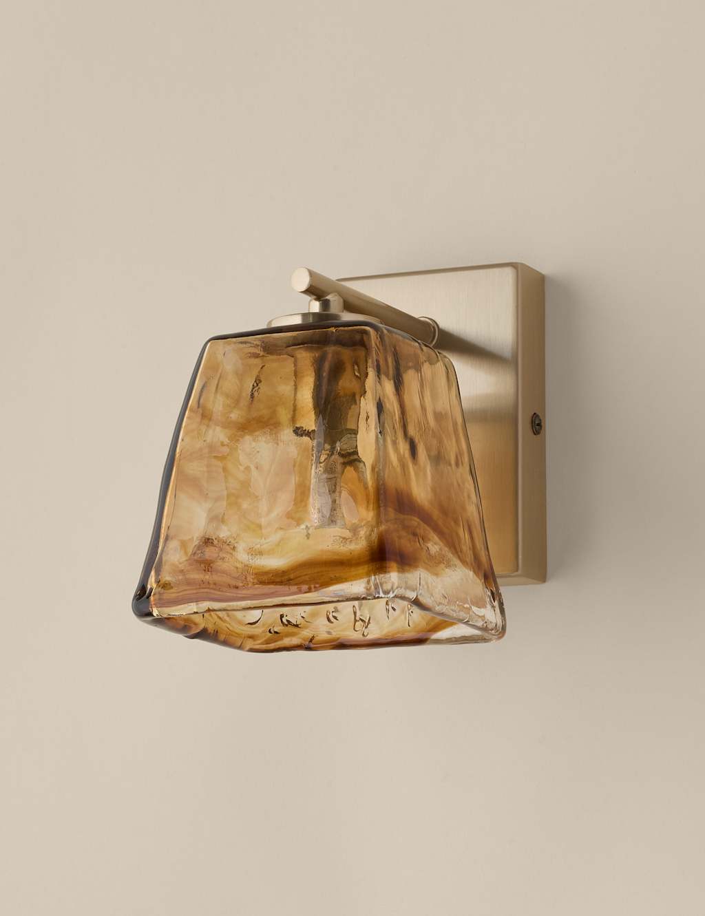M&S Glass Wall Light - Brown