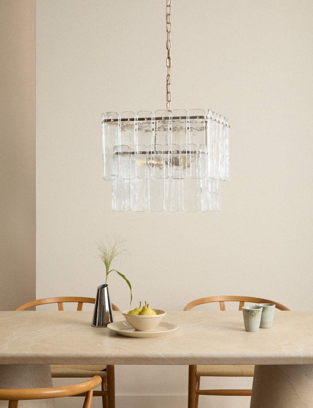 M&S Glass 2 Tier Square Pendant Light - Clear