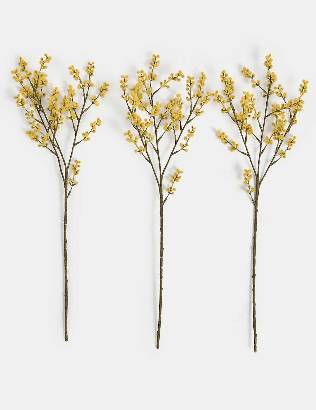 Set of 3 Artificial Mimosa Single Stems