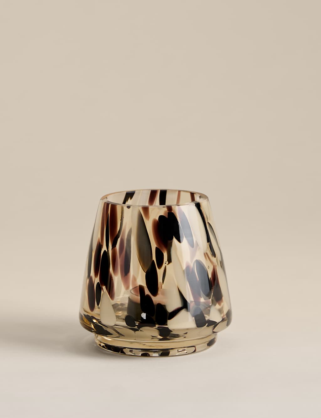 M&S Animal Confetti Glass Tealight Holder Multi