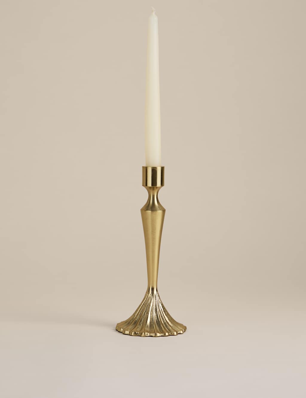 M&S Decorative Dinner Candle Holder Gold