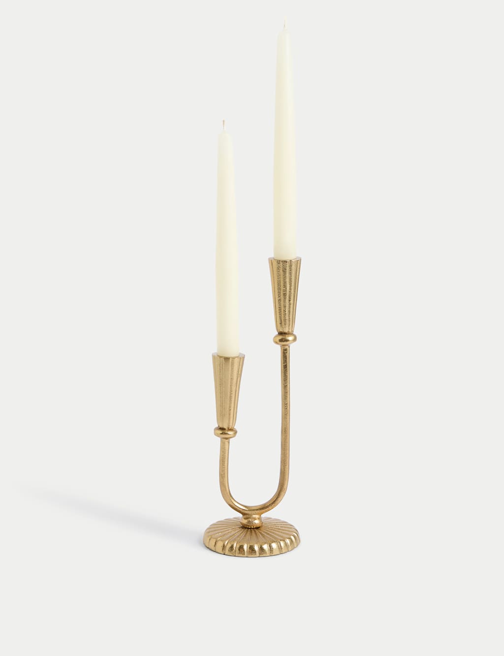 M&S X National Gallery Textured Metal Dinner Candle Holder Gold