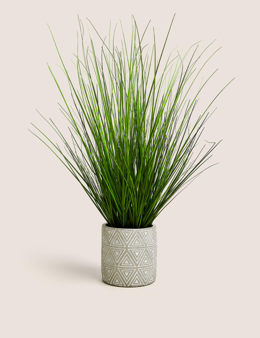 M&S Artificial Medium Grass in Geometric Pot Green