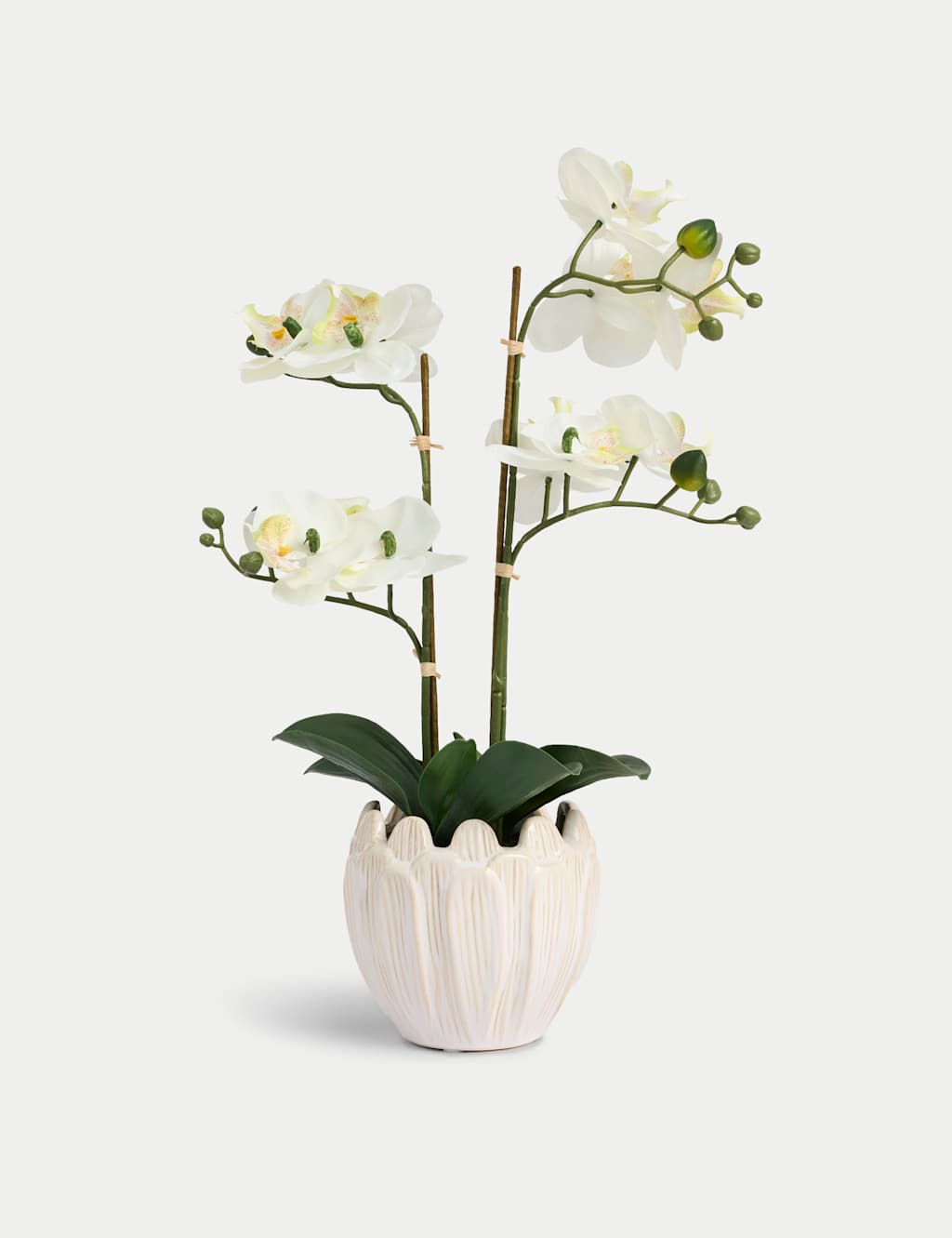 Artificial Orchid Arrangement in Ceramic Pot