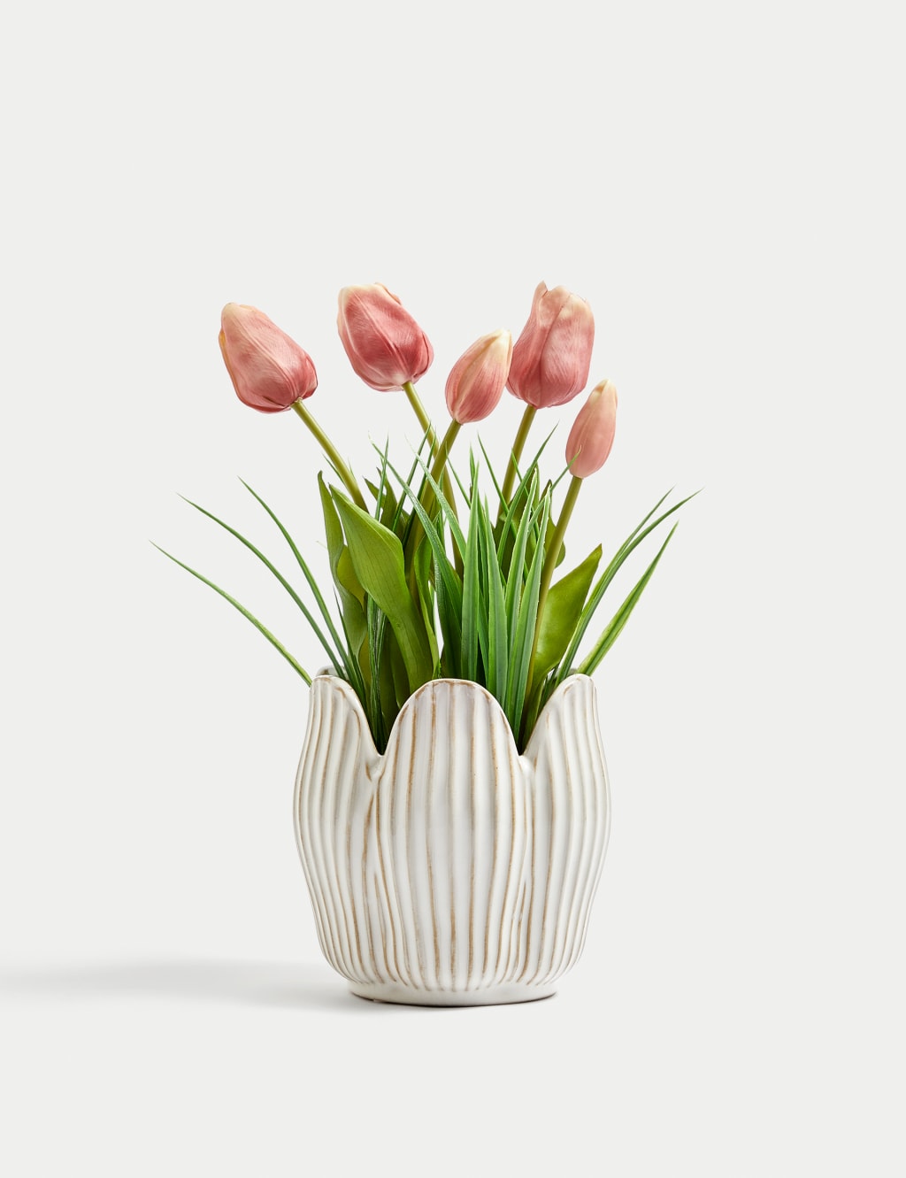 Artificial Tulip Plant in Ceramic Pot