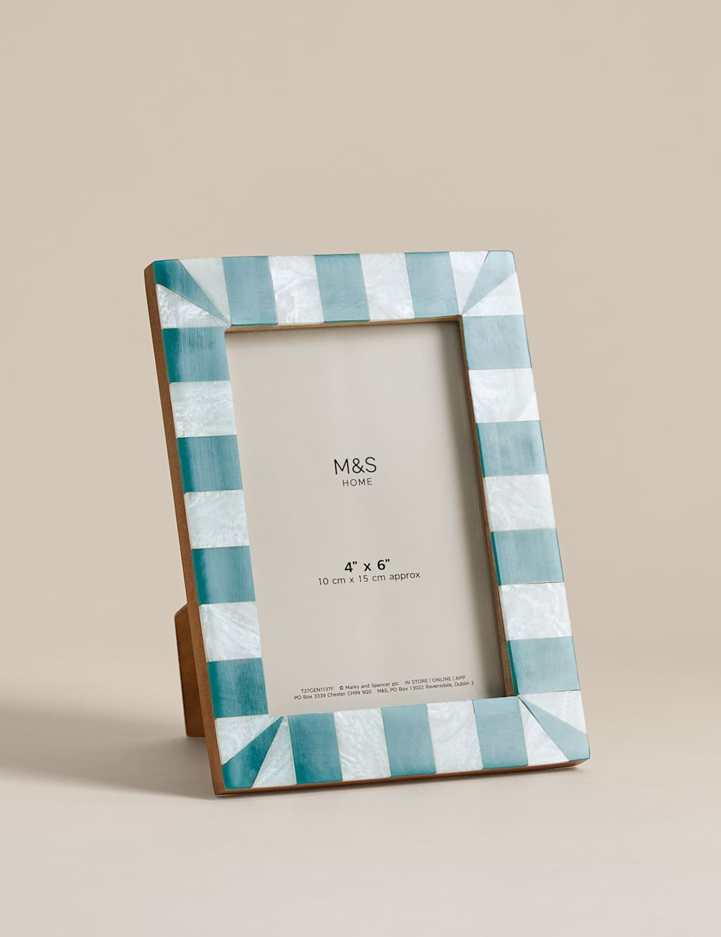 M&S Checked Photo Frame 4x6 inch Blue