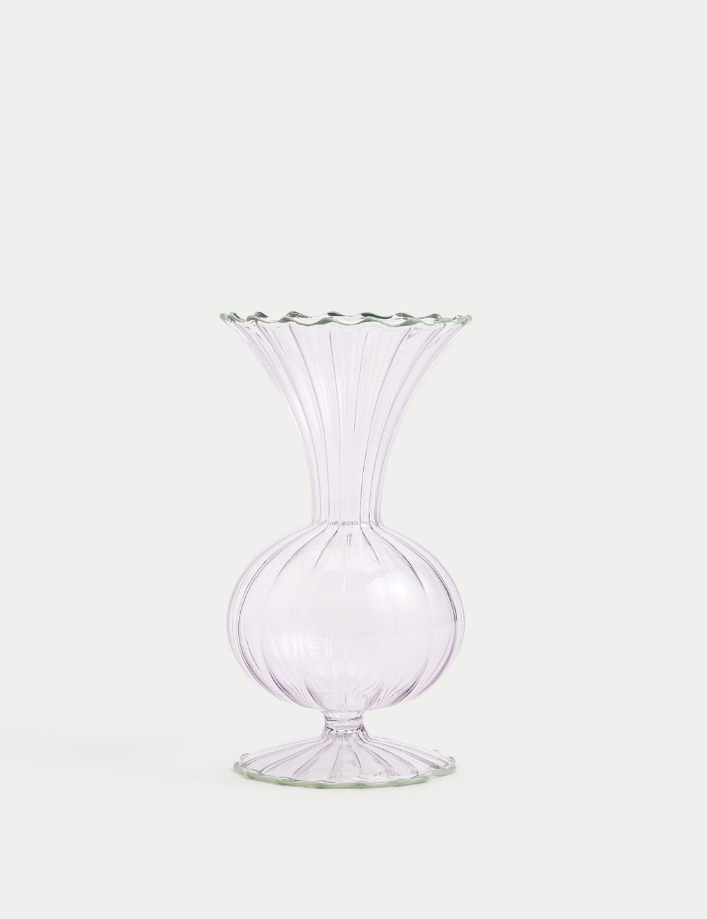 Small Ridged Glass Bud Vase