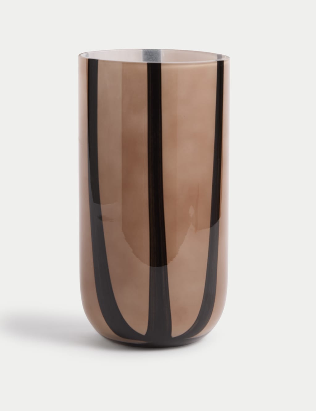 Large Striped Glass Vase