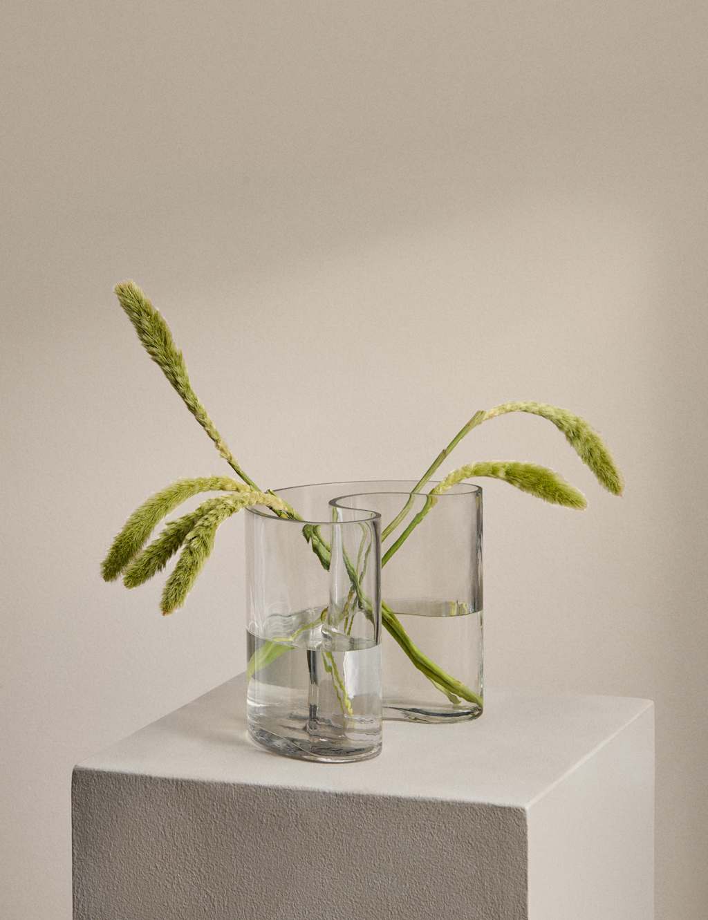 M&S X Kelly Hoppen Small Bracket Glass Vase Clear