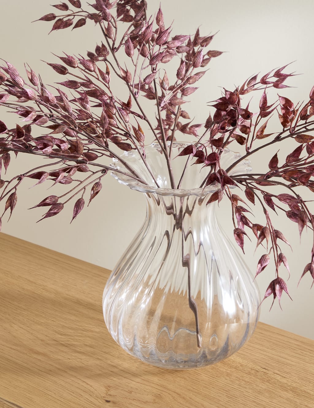 Fluted Glass Bouquet Vase