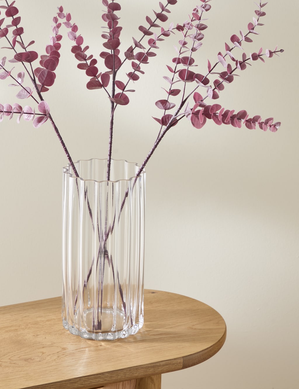 Ridged Glass Cylinder Vase