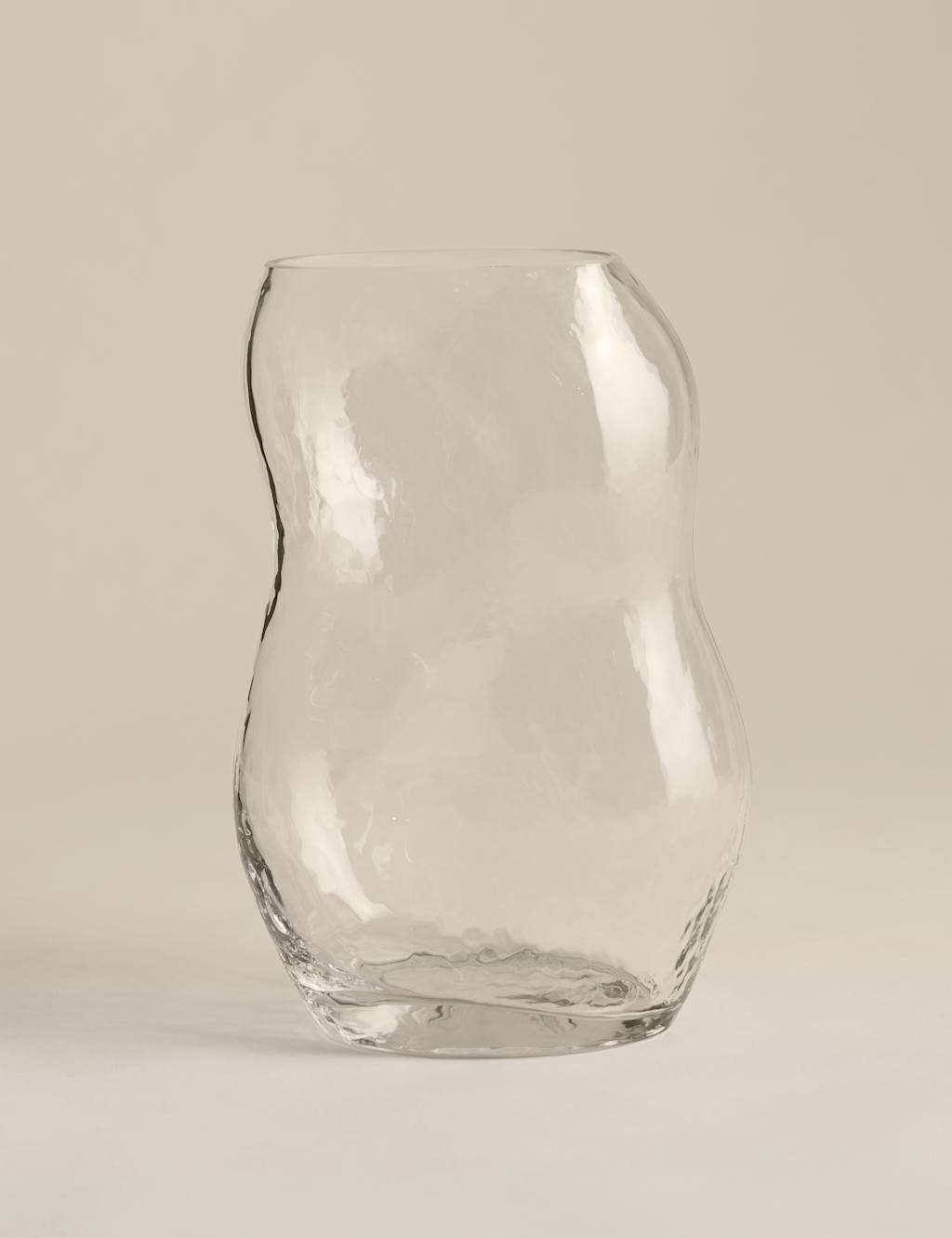 M&S Mottled Twist Glass Vase Clear