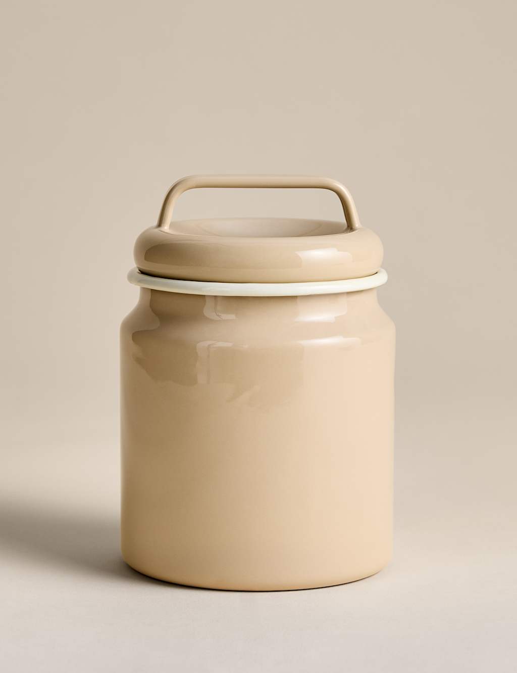 M&S Small Enamel Storage Jar - Natural
