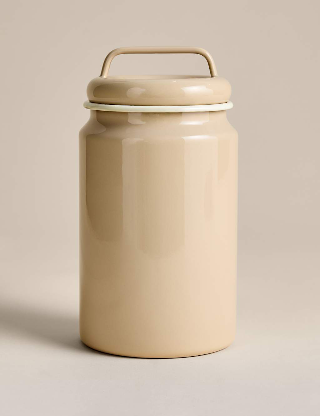 M&S Medium Enamel Storage Jar - Natural