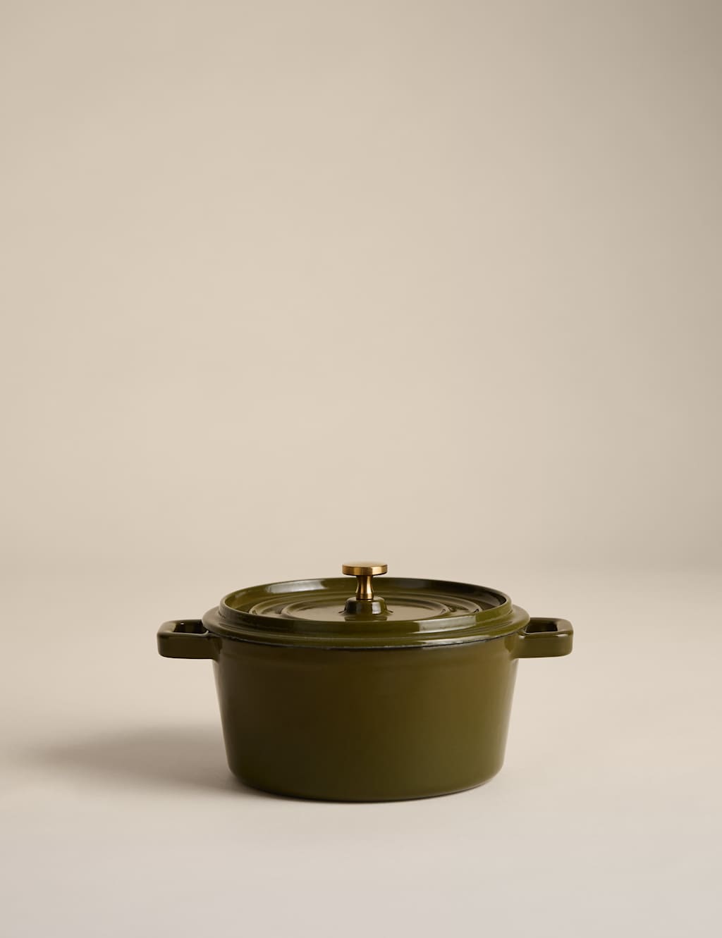 M&S Cast Iron Casserole Dish Green