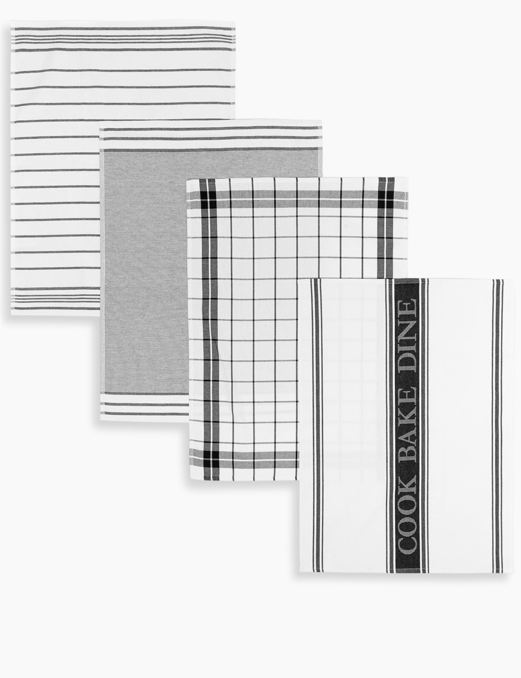 Set of 4 Assorted Design Tea Towels