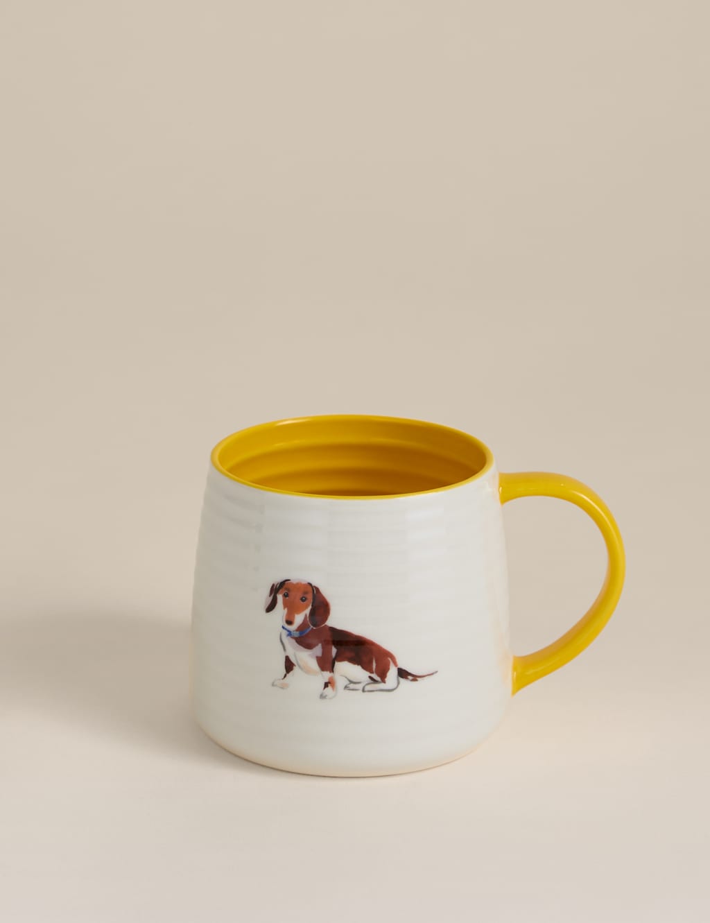 M&S Sausage Dog Mug Yellow