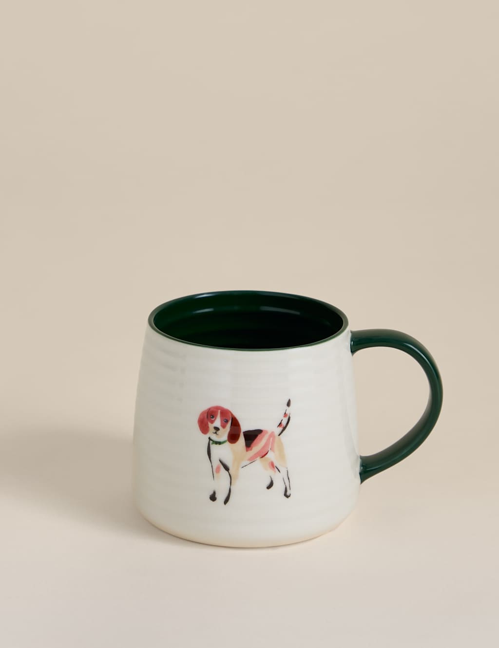 M&S Beagle Dog Mug Dark Green