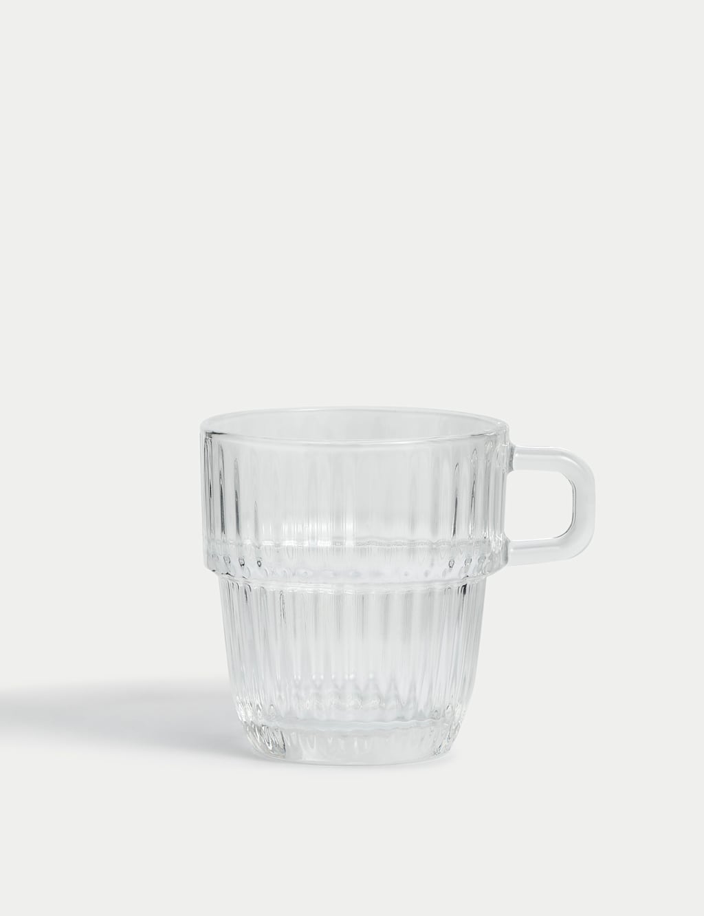 Ribbed Glass Cappuccino Cup
