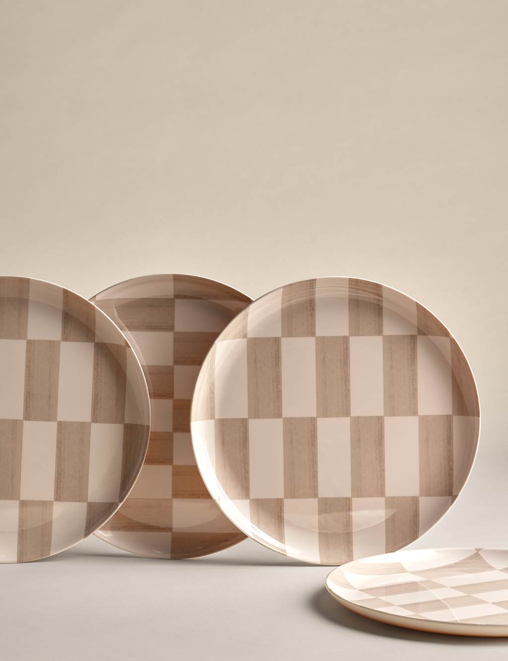 M&S Collection Set of 4 Geo Picnic Dinner Plates - Natural, Natural