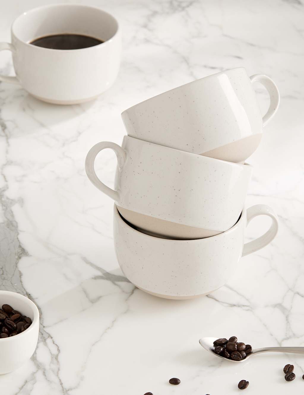 Set of 4 Speckle Ceramic Cappuccino Cups