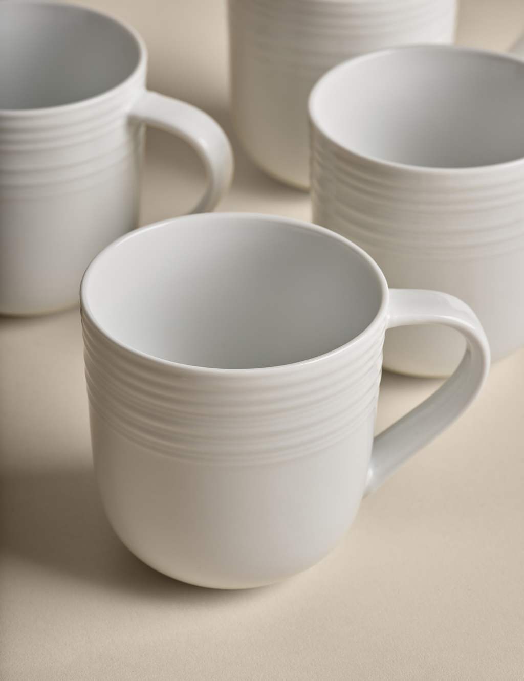 Set of 4 Ribbed Mugs