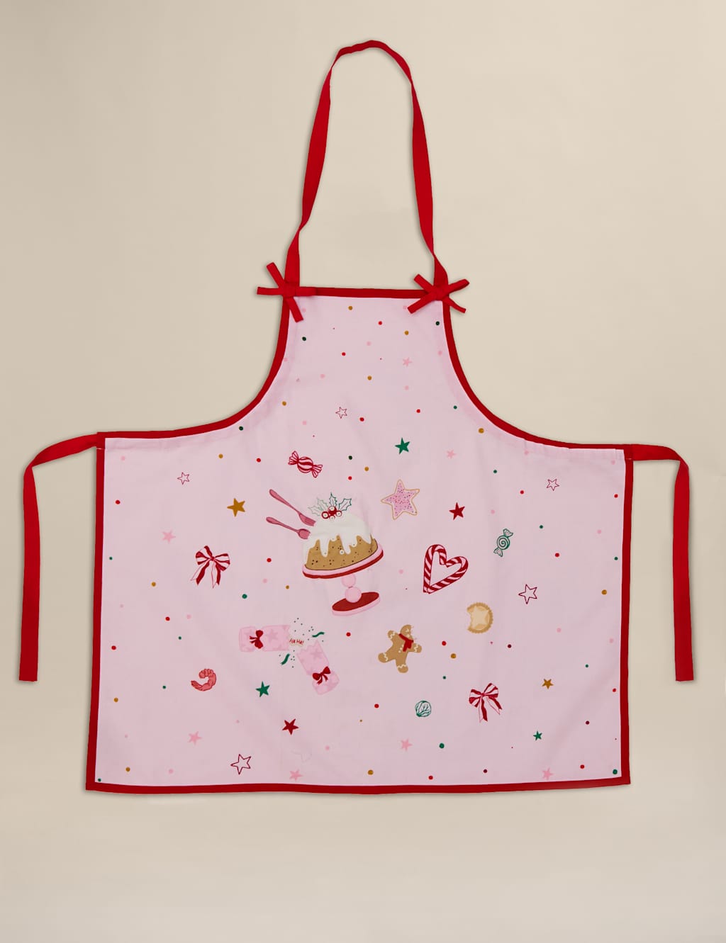M&S Pure Cotton Festive Light Up Apron Multi